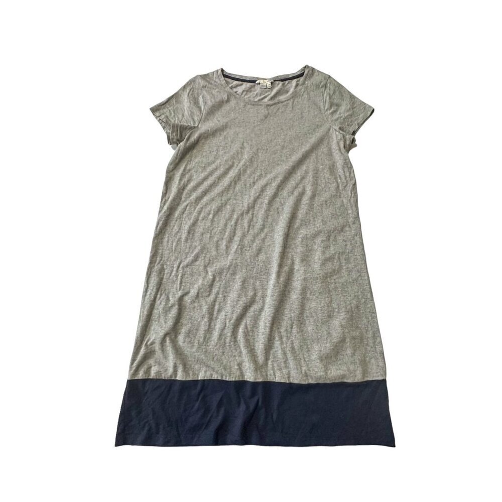 Boden T-shirt  Shift Short Dress, Gray & Navy,  wh766 - Picture 7 of 13